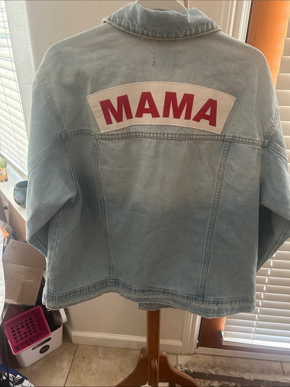 Isabella Rodriguez Light Blue Denim Jacket with Red MAMA Patch